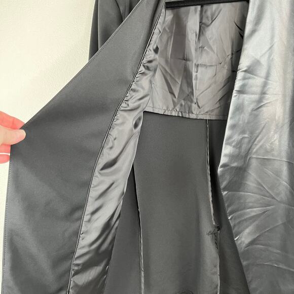 Calvin Klein Mixed Media Black Faux Leather Open Front Blazer Jacket 4 NWT - Picture 13 of 16